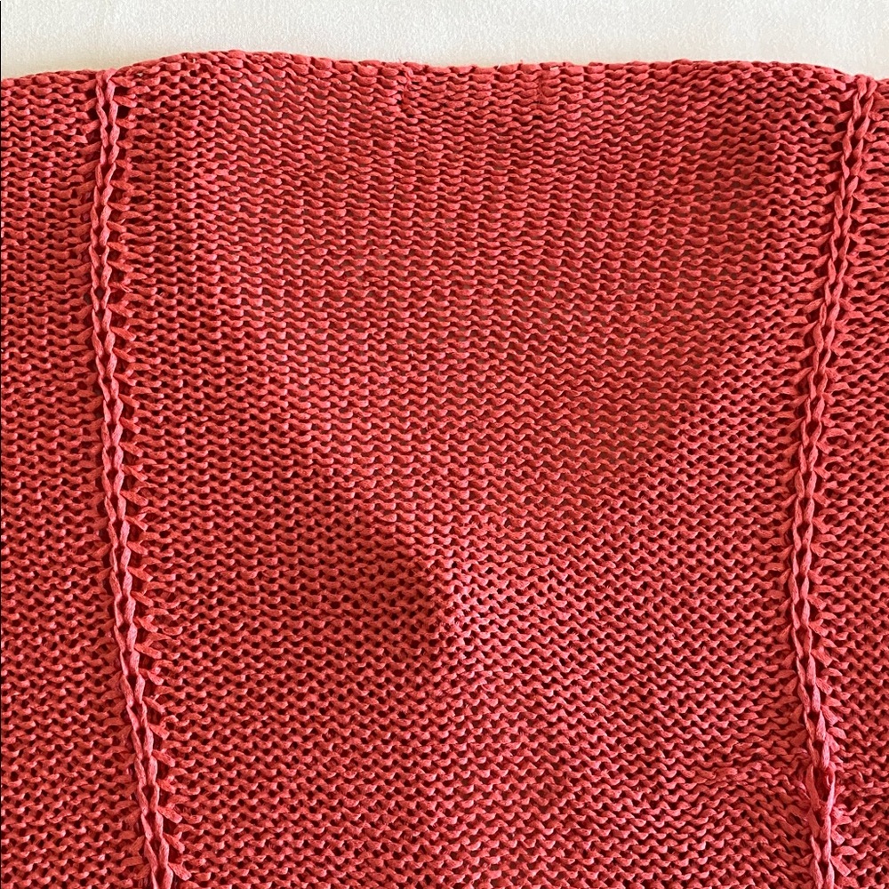 John P. Greece loose knit cardigan in Coral with Abalone Shell buttons - Picture 14 of 15